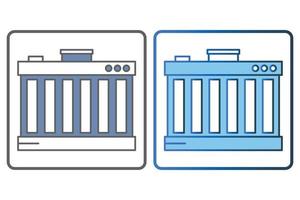 carro radiadores ícone ilustração. ícone relacionado para carro serviço, carro reparar. dois tom ícone estilo, linear cor. simples vetor Projeto editável