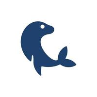 animal foca engraçado silhueta simples logotipo vetor