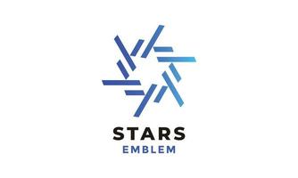 logotipo vetor Estrela linha azul cor minimalista conceito Projeto