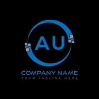 design criativo do logotipo da carta au. au design exclusivo. vetor