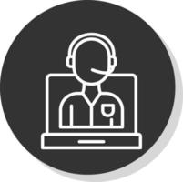 design de ícone de vetor de call center on-line