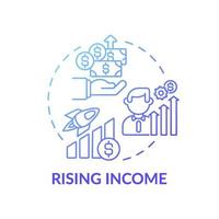 ícone do conceito de renda crescente vetor
