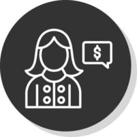 design de ícone de vetor de consultor financeiro feminino