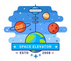 Ilustração do conceito de elevador de espaço vetor