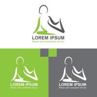 livre vetor ioga logotipo humano massagem lótus logótipo modelo