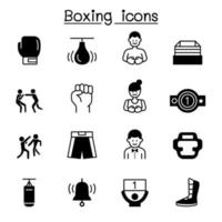 conjunto de ícones de boxe ilustração vetorial design gráfico vetor