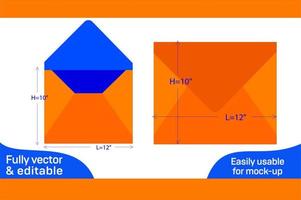 documento suporte envelope morrer cortar modelo 3d caixa vetor