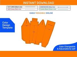 presente caixa Projeto com lidar com dieline modelo e 3d vetor Arquivo cor Projeto modelo