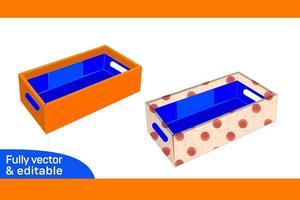 fruta cartão caixa, vegetal ondulado caixa dieline modelo e 3d caixa Projeto 3d caixa vetor