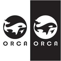 simples orca baleia animal ilustração logotipo criativo projeto, assassino baleia, embaixo da agua animal. logotipo para negócios, identidade e branding,crachá,conservação,ecologia conceito, mar animal proteção, vetor