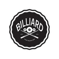 simples bilhar logotipo modelo ilustração com de bilhar bolas e bastões, design para bilhar estande, bilhar negócios, contas competição, móvel bilhar jogo,aplicativo,crachá,bilhar esporte, vetor