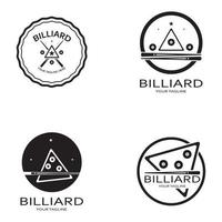 simples bilhar logotipo modelo ilustração com de bilhar bolas e bastões, design para bilhar estande, bilhar negócios, contas competição, móvel bilhar jogo,aplicativo,crachá,bilhar esporte, vetor