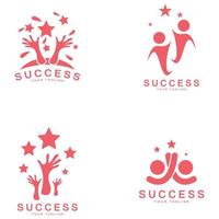 abstrato pessoas sucesso logotipo design.fun pessoas, saudáveis pessoas, esporte, comunidade pessoas símbolo vetor ilustração