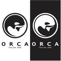 simples orca baleia animal ilustração logotipo criativo projeto, assassino baleia, embaixo da agua animal. logotipo para negócios, identidade e branding,crachá,conservação,ecologia conceito, mar animal proteção, vetor