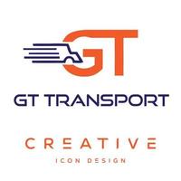 gt carta logotipo Projeto com transporte caminhão. criativo o negócio logotipo moderno, na moda, tipografia, vetor