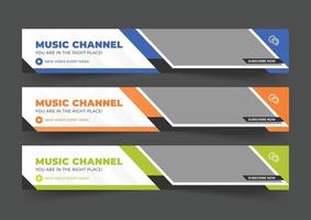 a cabeçalho para música canal cabeçalho, canal cabeçalho modelo, social meios de comunicação modelo, canal cabeçalho e rede bandeira, profissional social meios de comunicação cobrir para música canal vetor