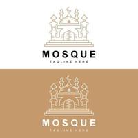 mesquita logotipo, islâmico adoração projeto, eid al fitr mesquita construção vetor ícone modelo, Ramadã, eid al adha