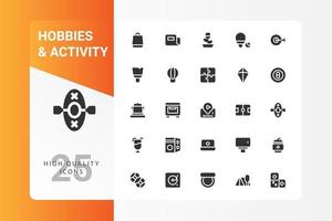 hobbies e atividades icon pack isolado no fundo branco. para o design do seu site, logotipo, aplicativo, interface do usuário. ilustração de gráficos vetoriais e curso editável. eps 10. vetor