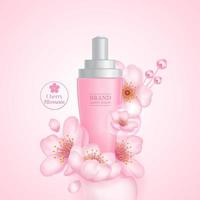 cereja florescer, sakura ramo com Rosa flores ilustração. vetor