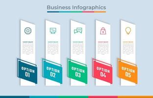 gráfico de processo de visualização de dados de negócios de infográficos de linha do tempo. gráfico de diagrama abstrato com etapas, opções vetor