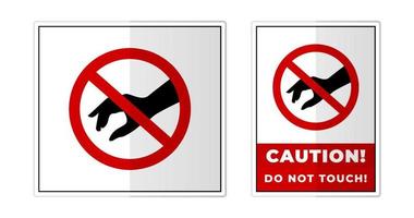 por favor Faz não toque proibição placa rótulo símbolo ícone vetor ilustração
