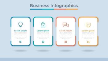 gráfico de processo de visualização de dados de negócios de infográficos de linha do tempo. gráfico de diagrama abstrato com etapas, opções vetor