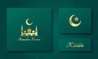 Ramadã kareem islâmico cumprimento cartão bandeira para comemoro muçulmano piedosos mês vetor ilustração