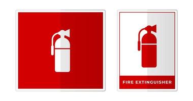 fogo extintor placa rótulo símbolo ícone vetor ilustração
