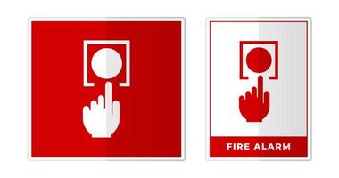 fogo alarme placa rótulo símbolo ícone vetor ilustração
