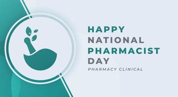 feliz dia nacional do farmacêutico janeiro celebração design ilustração vetorial. modelo para plano de fundo, cartaz, banner, publicidade, cartão ou elemento de design de impressão vetor