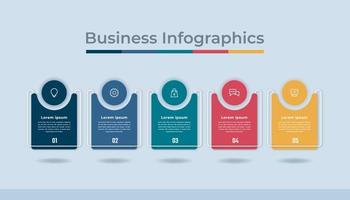 gráfico de processo de visualização de dados de negócios de infográficos de linha do tempo. gráfico de diagrama abstrato com etapas, opções vetor