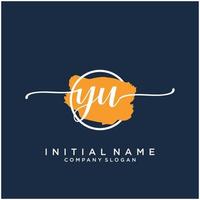 inicial yu feminino logotipo coleções modelo. caligrafia logotipo do inicial assinatura, casamento, moda, joalheria, butique, floral e botânico com criativo modelo para qualquer companhia ou negócios. vetor