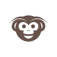 animal macaco cabeça fofa criativo logotipo Projeto vetor