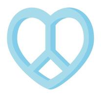 Paz símbolo com coração forma vetor