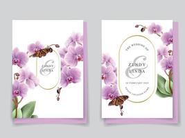 minimalista Casamento convite cartão com orquídea ilustração vetor