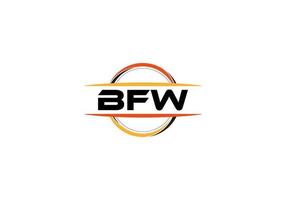 bfw carta realeza elipse forma logotipo. bfw escova arte logotipo. bfw logotipo para uma empresa, negócios, e comercial usar. vetor