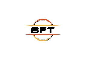 bft carta realeza elipse forma logotipo. bft escova arte logotipo. bft logotipo para uma empresa, negócios, e comercial usar. vetor