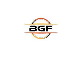 bgf carta realeza elipse forma logotipo. bgf escova arte logotipo. bgf logotipo para uma empresa, negócios, e comercial usar. vetor