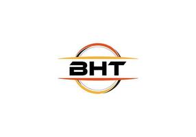 bht carta realeza elipse forma logotipo. bht escova arte logotipo. bht logotipo para uma empresa, negócios, e comercial usar. vetor