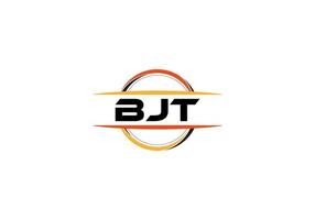 bjt carta realeza elipse forma logotipo. bjt escova arte logotipo. bjt logotipo para uma empresa, negócios, e comercial usar. vetor