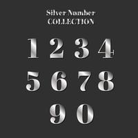 Coleção de números de prata vetor