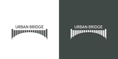 urbano ponte logotipo Projeto ilustração. retro cidade ponte silhueta, abstrato vintage antigo clássico prédio. simples plano silhueta Projeto. vetor