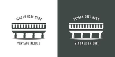 ponte vintage logotipo Projeto ilustração. velho vintage ponte silhueta, antigo prédio. simples plano silhueta Projeto. vetor