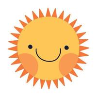 ilustração de sol sorridente vetor
