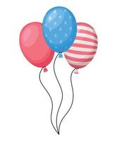 balões com EUA bandeira cores vetor