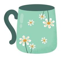 floral chá copo vetor