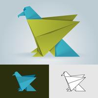 Águia Careca Origami Japonês Criativo Decoração Ilustração vetor