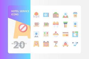 pacote de ícones de serviço de hotel isolado no fundo branco. para o design do seu site, logotipo, aplicativo, interface do usuário. ilustração de gráficos vetoriais e curso editável. eps 10. vetor