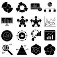 financeiro analytics ícone vetor definir. economia ilustração placa coleção. analytics símbolo. estatística logotipo.