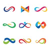 Logotipos coloridos do infinito vetor